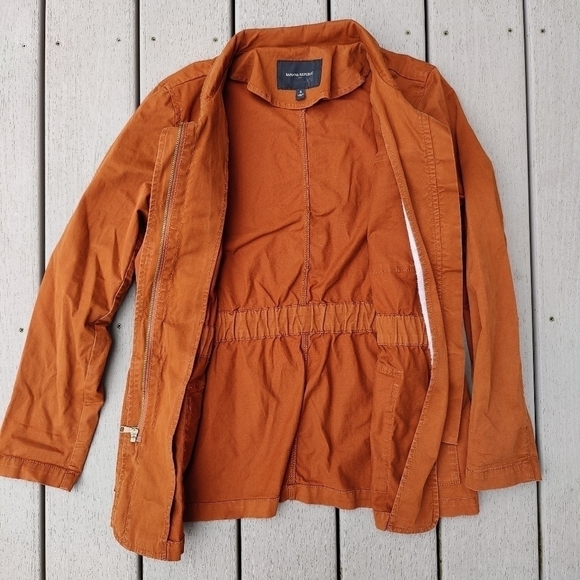 Banana Republic Rust Burnt Orange Military Utility Zip Up Jacket Womens S Small - Picture 10 of 13